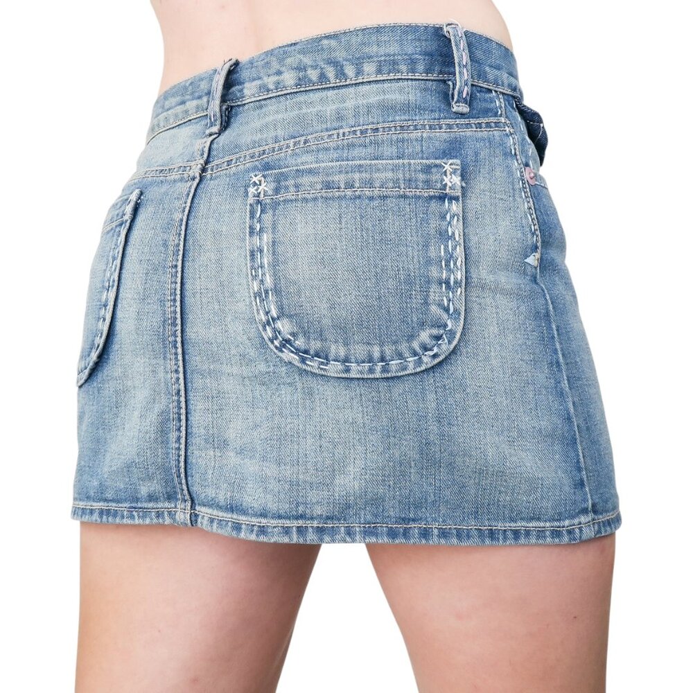 Gap Denim Button Embroidered Mini Skirt